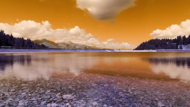 Abstract Landscape Alpine Lake — Stockvideo