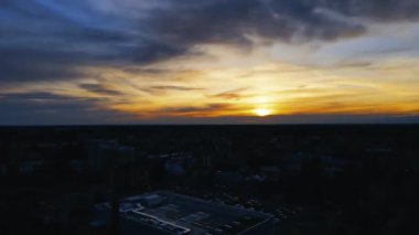 Aerial Drone - Fantastic Sunset Landscape over the City of Florence