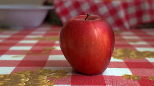 Saisonale Früchte Roter Apfel — Stockvideo
