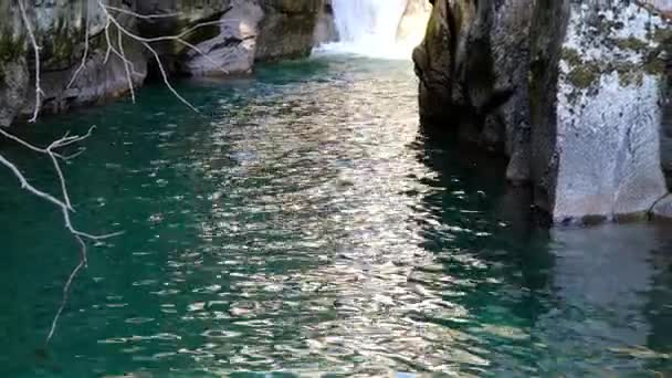 Krajobraz Wodospadami Kanionu Turkusową Bramą — Wideo stockowe