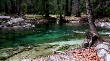 Dolomitlerin göllerinin arasında ilkbahar