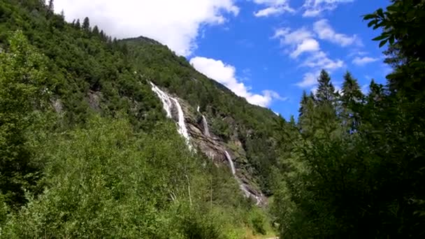 Sommerlandschaft Den Nardis Wasserfällen — Stockvideo