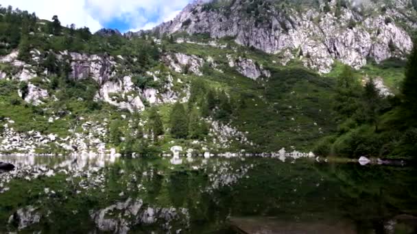 Lago Vacarsa Canto Paraíso Coração Das Dolomitas — Vídeo de Stock