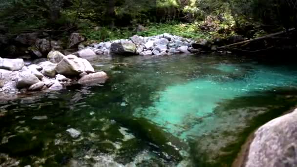 有绿松石水的小高山湖 — 图库视频影像