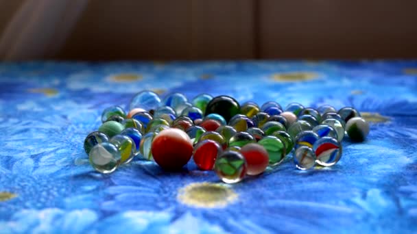 Still Life Multicolored Marbles — Stock Video
