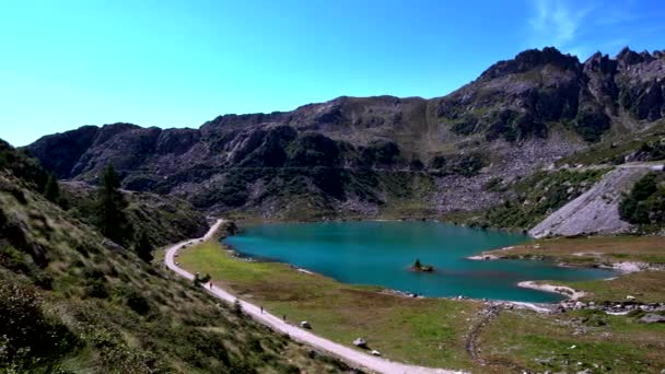 Dolomite Landscape Glacial Lake Cornisello — Stock Video