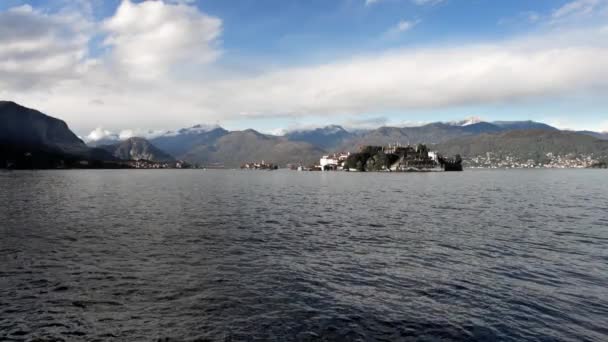 Sonbahar Manzaraları Maggiore Gölü Ndeki Borromean Adaları Talya — Stok video