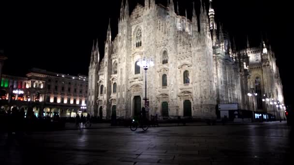Sceny Nocne Katedra Mediolanie Włochy — Wideo stockowe