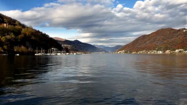 Outono Lago Lugano Entre Natureza Cultura — Vídeo de Stock