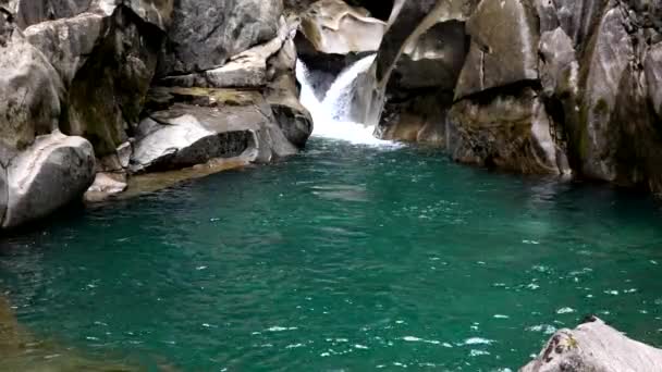 Spettacolare Lago Dolomitico Con Acqua Color Smeraldo — Video Stock