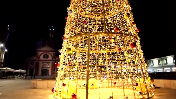 Scene Notturne Albero Natale Italiano — Video Stock