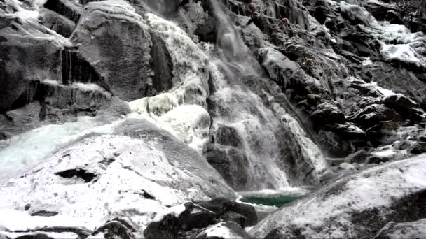 Winter Landscape Nardis Waterfalls — Stock Video