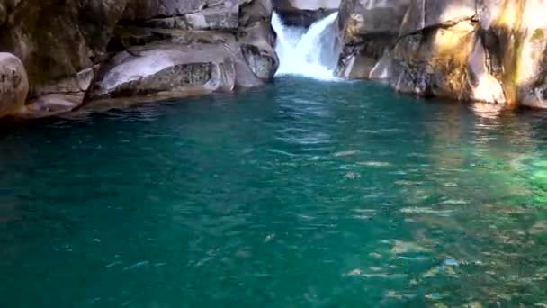 Spectacular Alpine Landscape Dolomite Lake Turquoise Water — Stock Video