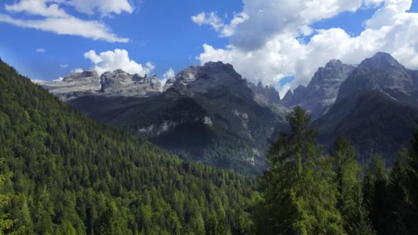 Drone Aereo Paesaggio Alpino Sulle Dolomiti Italiane — Video Stock