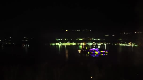 Widok Lotu Ptaka Wyspę San Giulio Nad Jeziorem Orta — Wideo stockowe