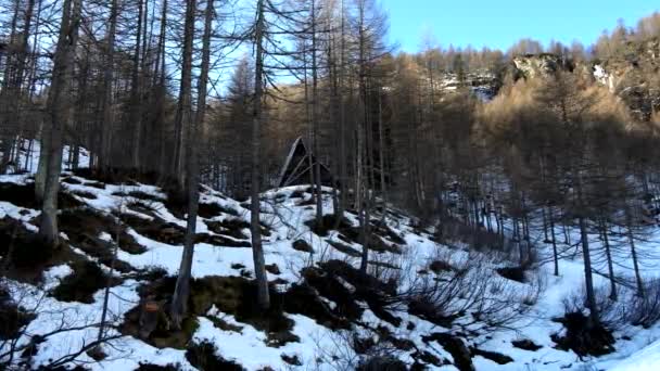Alpe Devero Kış Manzarası Talya — Stok video