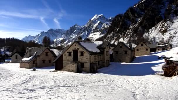 Alpe Devero Muhteşem Bir Kış Manzarası — Stok video