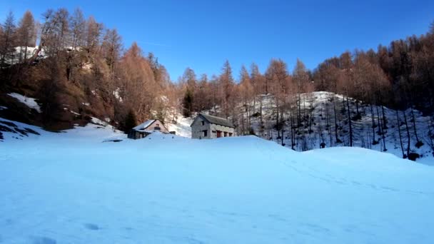 Alpe Devero Kış Manzarası — Stok video