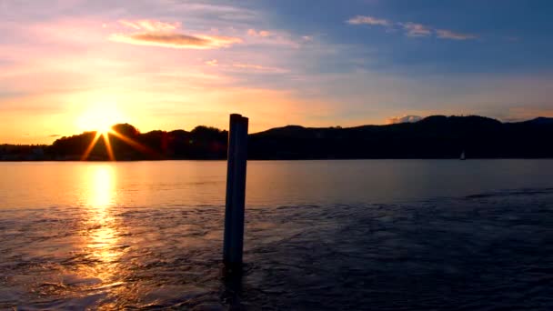 Фантастичний Пейзаж Заході Сонця Над Портом Ангери — стокове відео