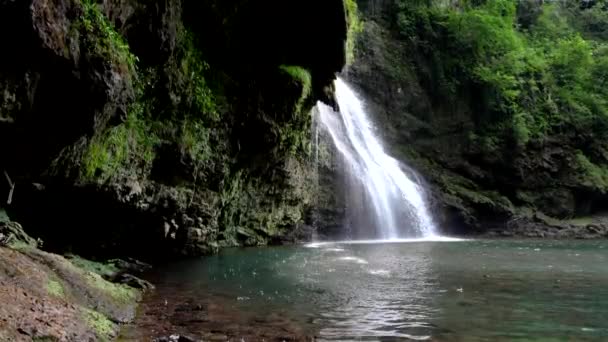 Summer Landscape Fermona Waterfalls Italy — Stock Video