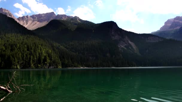 Tovel Alpine Lake Emerald Water — Stock Video