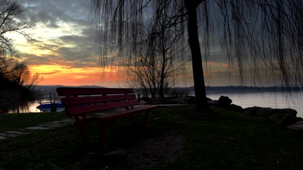 Relaxe Pôr Sol Lago Varese — Vídeo de Stock