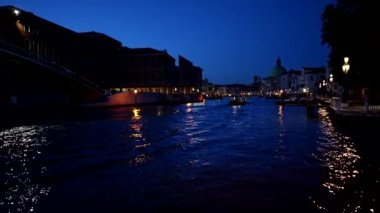 Gece Manzaraları - Venedik İtalya 'daki Büyük Kanal