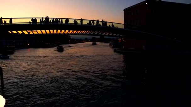 威尼斯宪法桥日落 — 图库视频影像