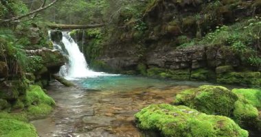  Dolomite ormanının ortasında fantastik şelaleler.