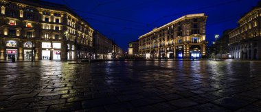  Gece manzaraları - Milan Piazza Cordusio, İtalya 03-15-2025