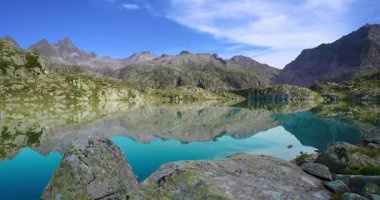 Muhteşem bir alp gölünde bir yaz günü