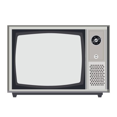 Retro TV seti, vektör, şeffaf arkaplanda izole edilmiş eski televizyon illüstrasyonu