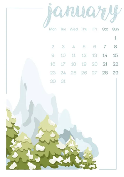 January 2023 Calendar Month Planner Simple Drawing Week Starts Monday Rechtenvrije Stockvectors