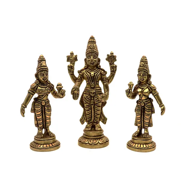 Figura Antigua Hecha Mano Del Dios Vishnu Religión Hindú Con — Foto de Stock