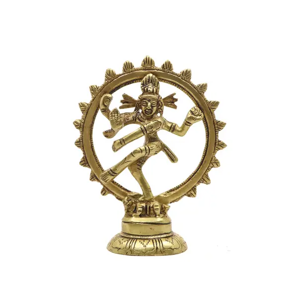 stock image antique dancing statue of lord shiva also called natraj made of brass metal isolated