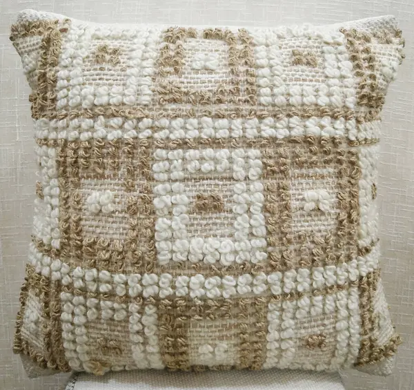 Yüksek çözünürlüklü el dokuması jüt yastık örtüsü