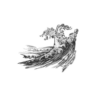 Güzel el çizimi dalga çizimi, dalga çizimi tasarımı