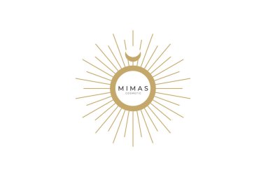 Asgari güneş logosu, Güneş logosu, Minimalist, Basit, Yuvarlak, çizgi, dış hat, Enerji, Minimum, Göksel logo tasarımı .