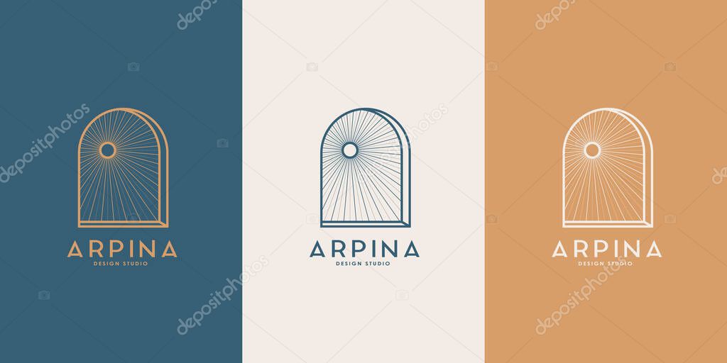 Beautiful Celestial Logo design, Galaxy logotype, Minimal logo, Star, Spiral, Astrology, Astronomy, Spiritual, Vector logo. Vector illustration