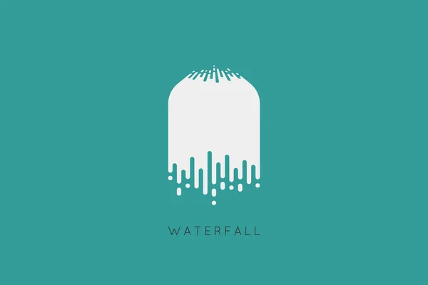 Мінімалістичний Дизайн Логотипу Водоспаду Логотип Водоспаду Вода Річка Елемент Smple — стоковий вектор