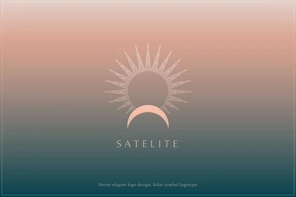 Nebeský Design Loga Hvězdný Logotyp Planeta Prostor Vesmír Minimalistický Slunce — Stockový vektor