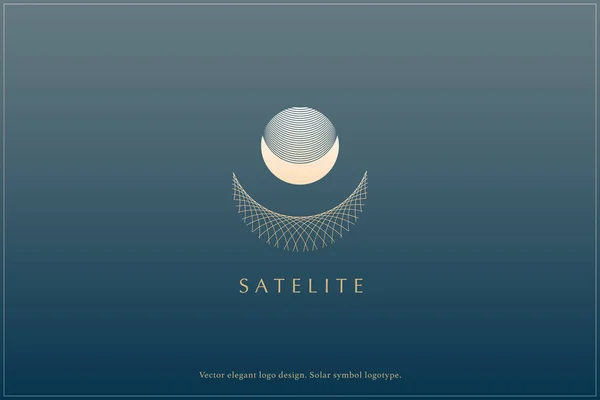 采购产品天体标志设计 星形标志 极小极小的极简主义 Rays Satelite标志 矢量说明 — 图库矢量图片