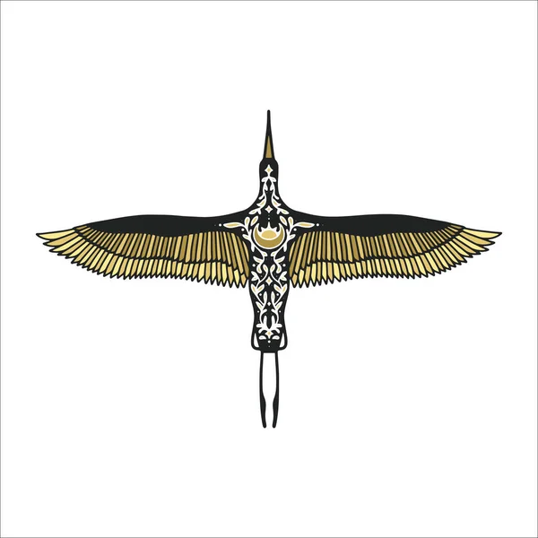 Handgetekende Vogel Illustratie Vleugels Illustratie Vogel Logo Element Biw Vogel — Stockvector