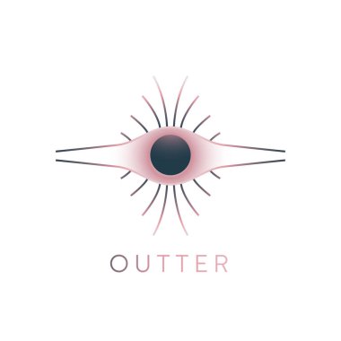 Asgari alan logosu tasarımı, Göksel logotip, Minimalist, geometrik, Uzay, Evren, Yıldız, Gezegen, vektör ögesi