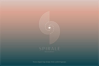 Göksel logo tasarımı, Yıldız logosu, Gezegen, Uzay, Evren, Asgari Minimalistik, Güneş, Işınlar, Uydu amblemi. Vektör illüstrasyonu