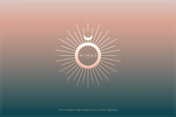 Himmlisches Logo Design Sternenlogo Planet Raum Universum Minimal Minimalistic Sonne — Stockvektor