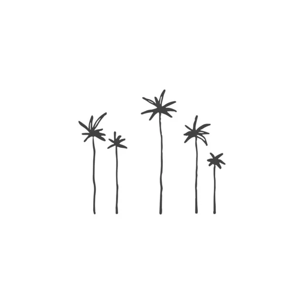 Palm Tree Minimal Logo Element Palms Island Beach Logo Element — Vector de stock