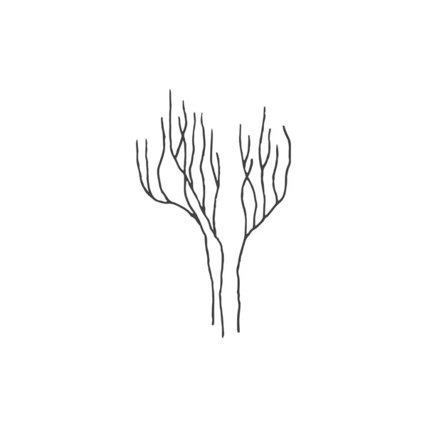 Perruque Élément Logo Minimal Branche Branche Sèche Élément Logo Élément — Image vectorielle