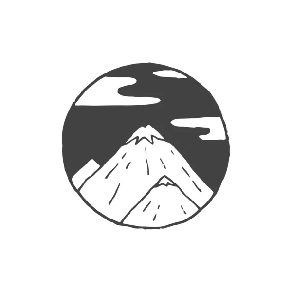 Elemento Projeto Paisagem Montanha Aventura Elemento Logotipo Clipart Natureza Esboço — Vetor de Stock