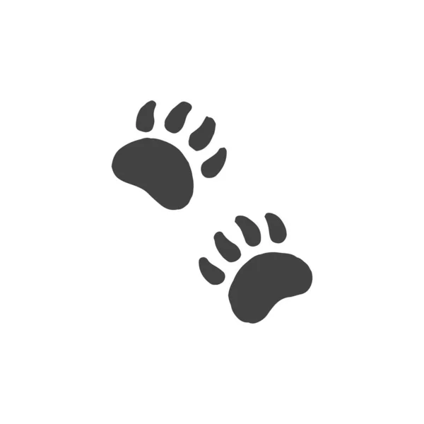 Paw Minimal Logo Design Bear Paw Footprints Logo Element Clipart — Stock Vector